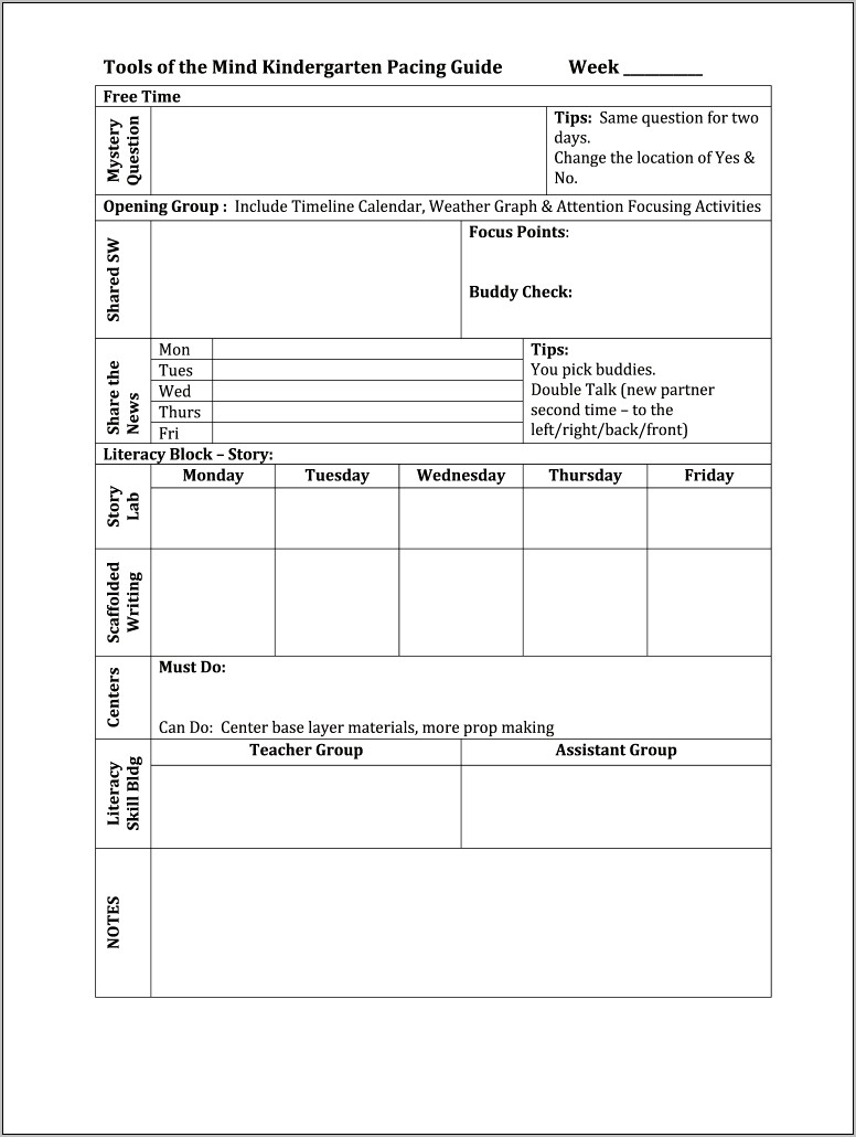 Teacher Pacing Guide Template Middle School Free