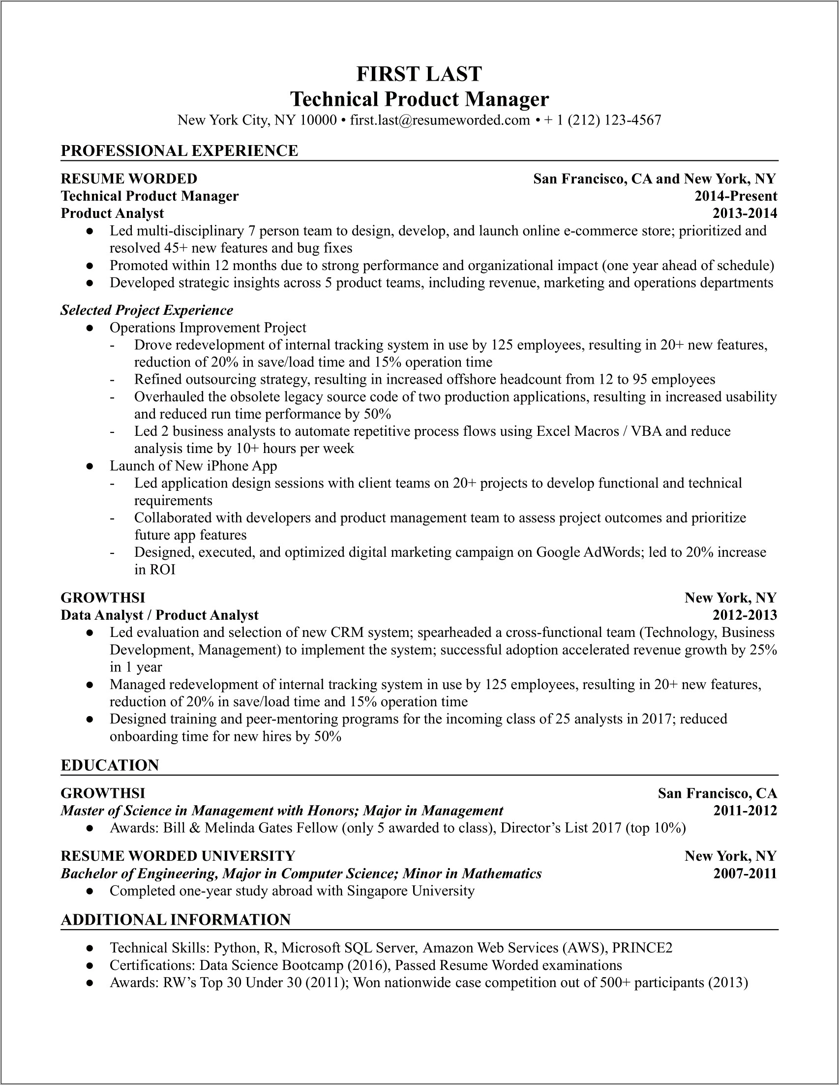 Techinical Skills Section Resume Example