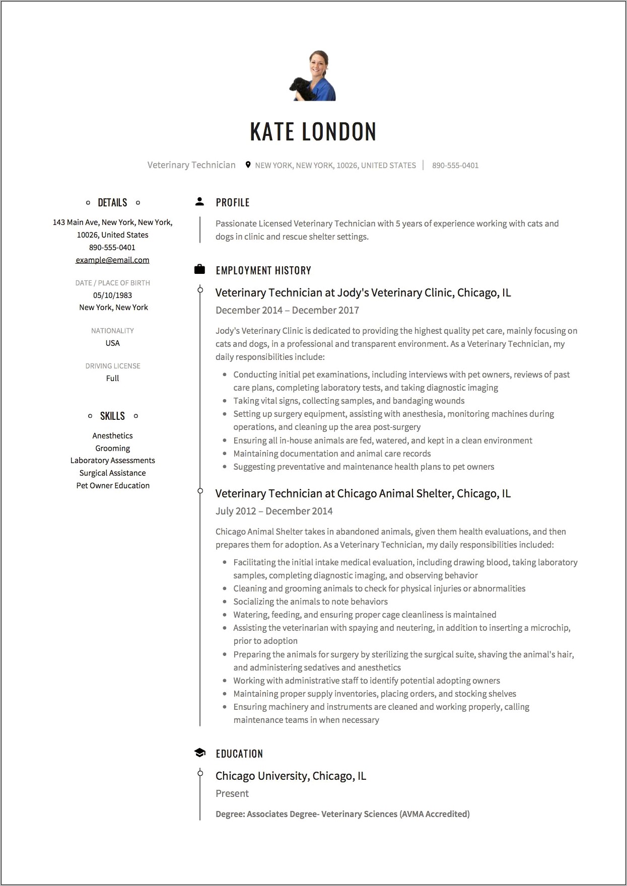 Technical Lab Generalist Resume Examples