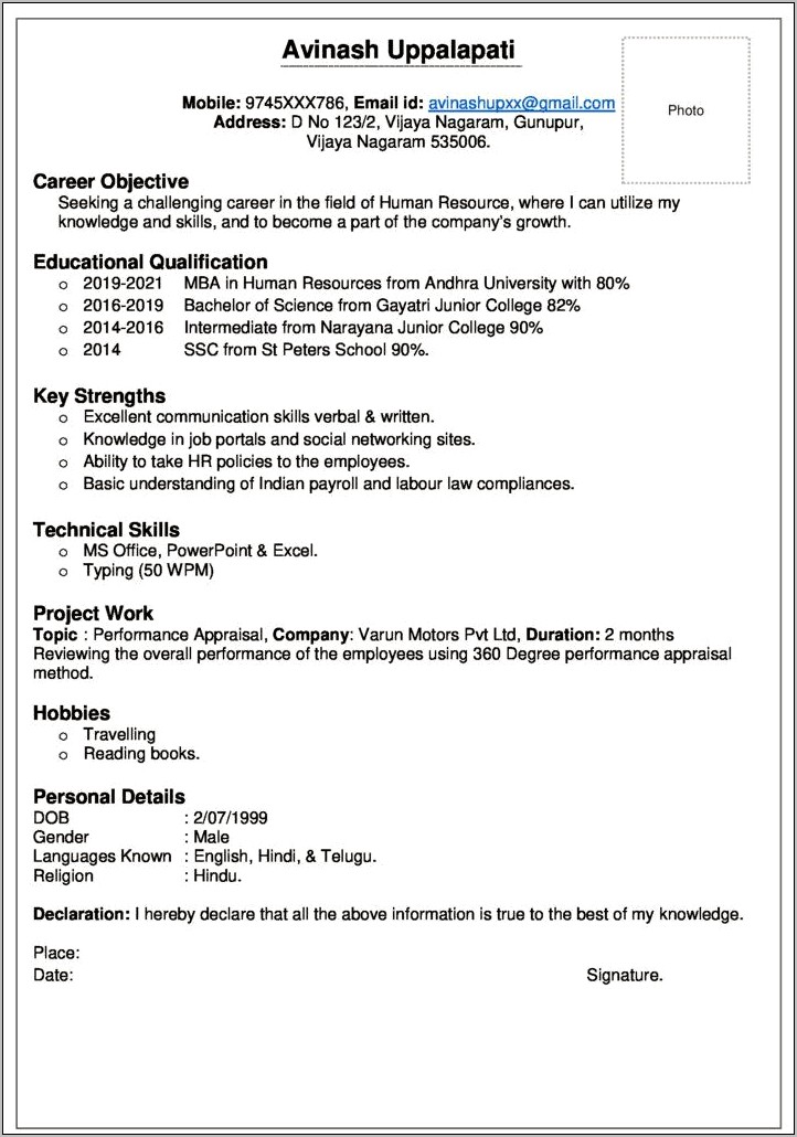 Technical Skills In Fresher Resume