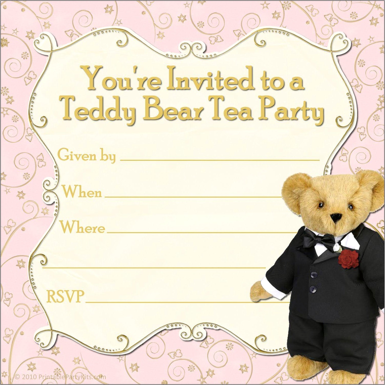 Teddy Bears Picnic Party Invitation Free Template