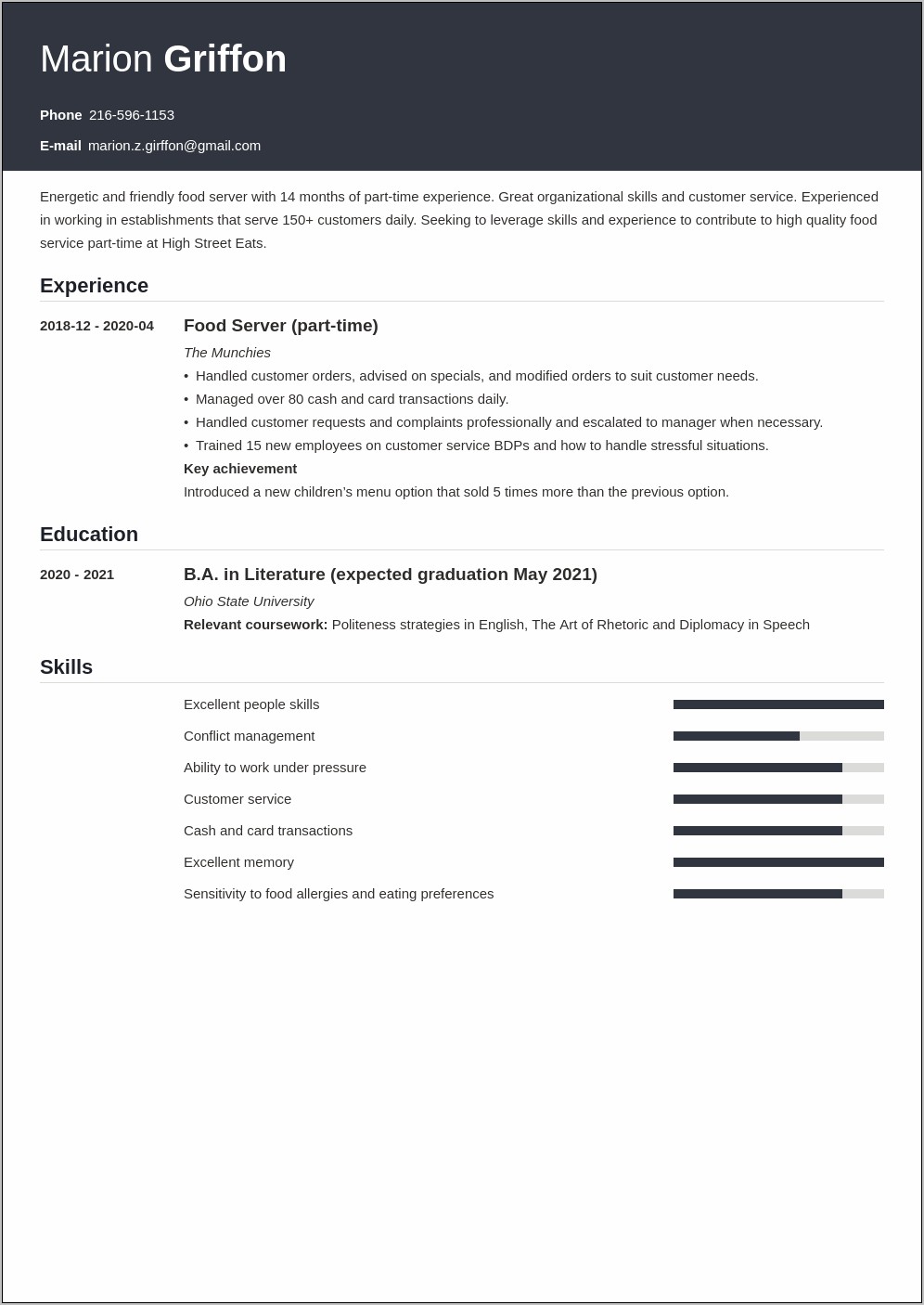 Temp Jobs On Resume Example