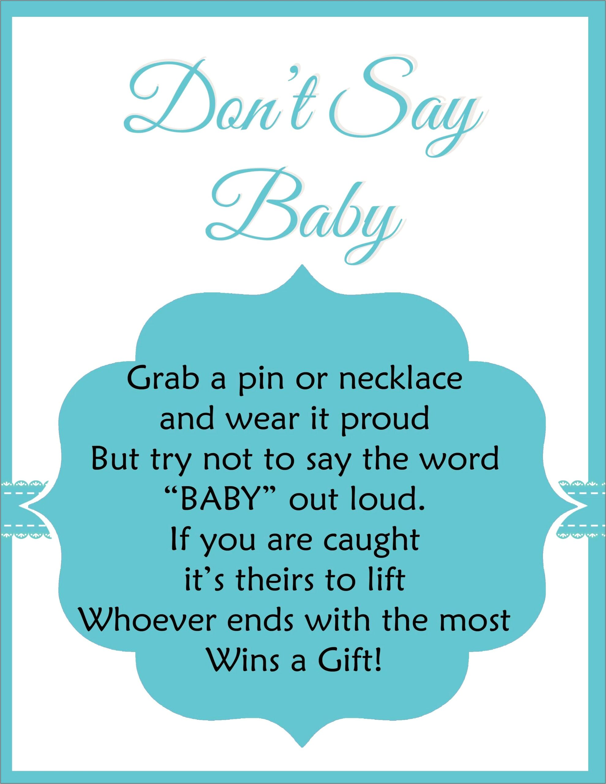 Template Don T Say Baby Free Printable