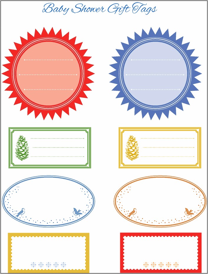 Template For Baby Shower Gift Tags Free Online