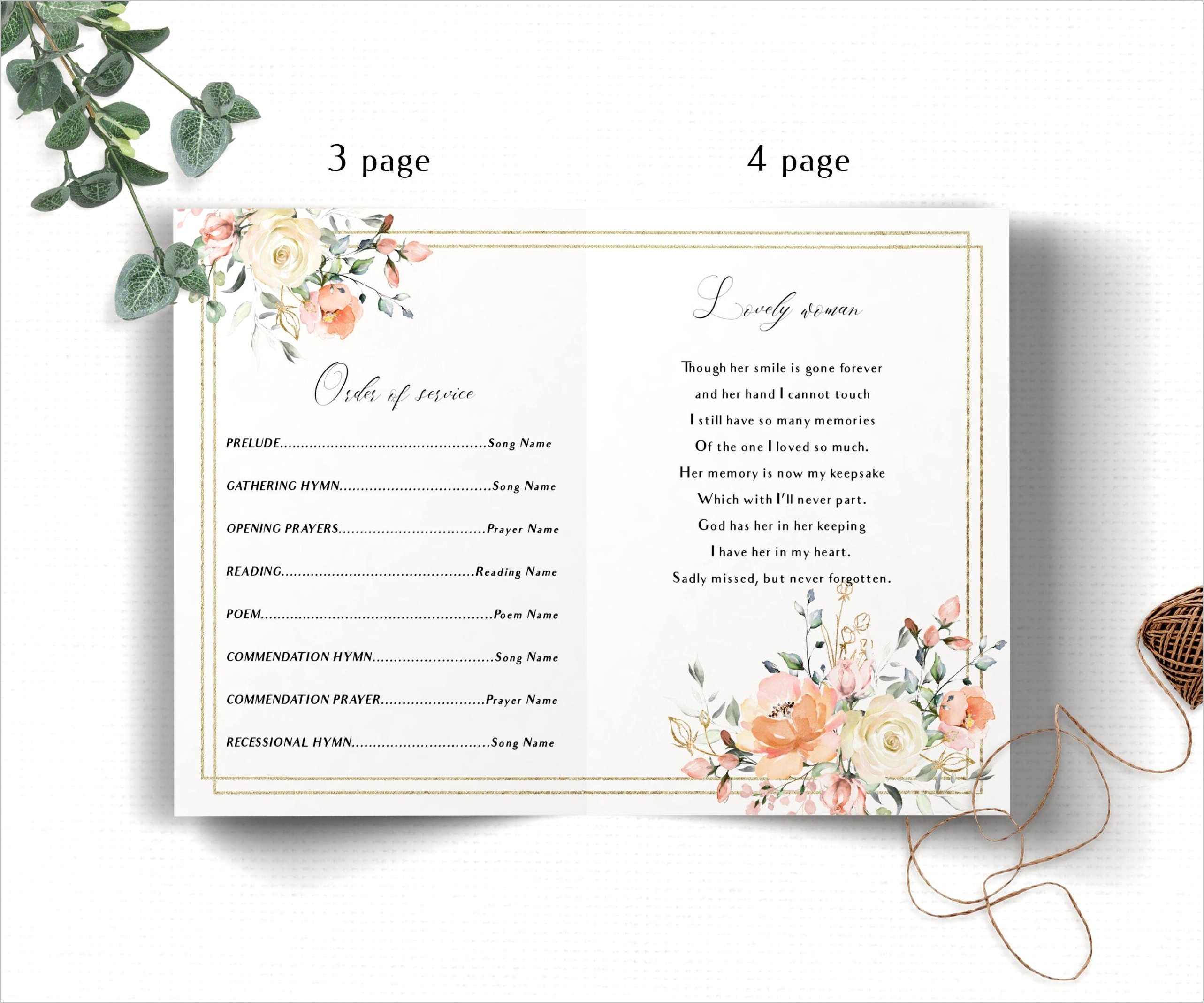 Template For Celebration Of Life Free Download