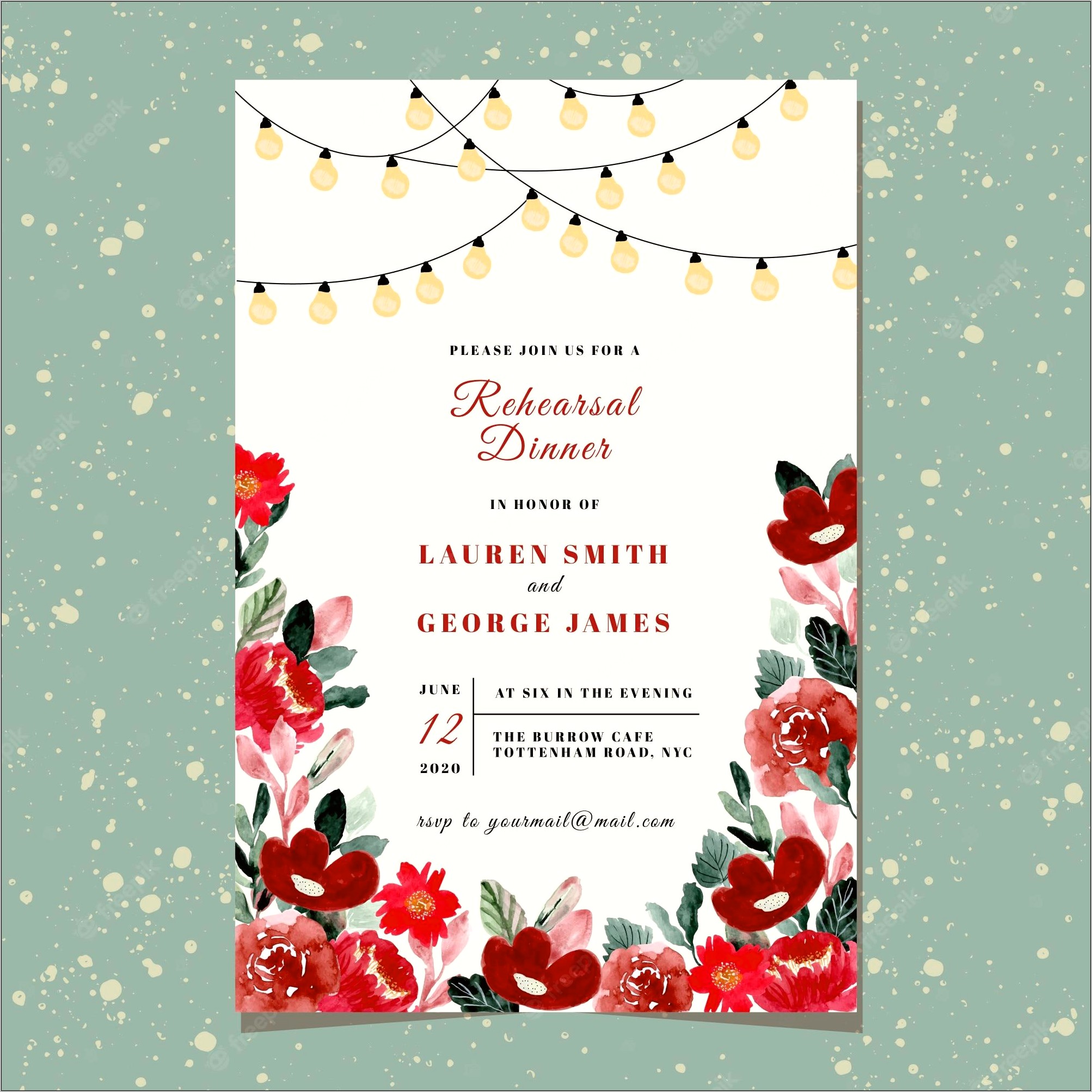 Template For Email Rehearsal Dinner Invitations Free