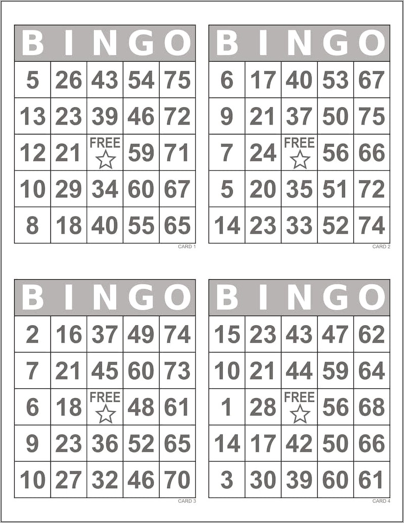 Template For Large Bingo Cards To Print Free