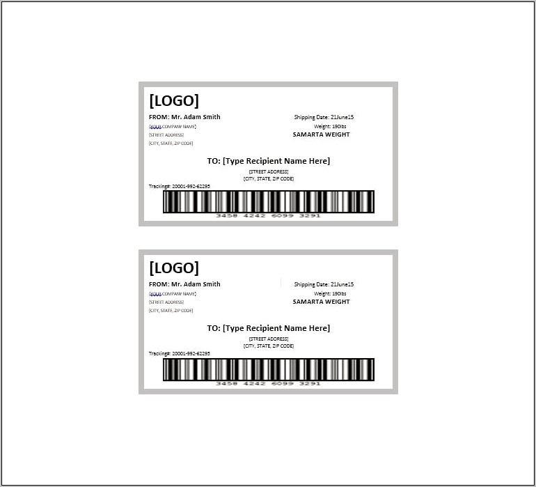 Template For Shipping Address Sticker Free Online