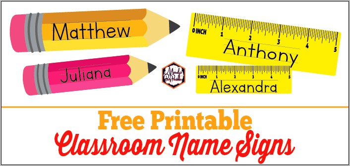 Template For Student Desk Name Cards Free