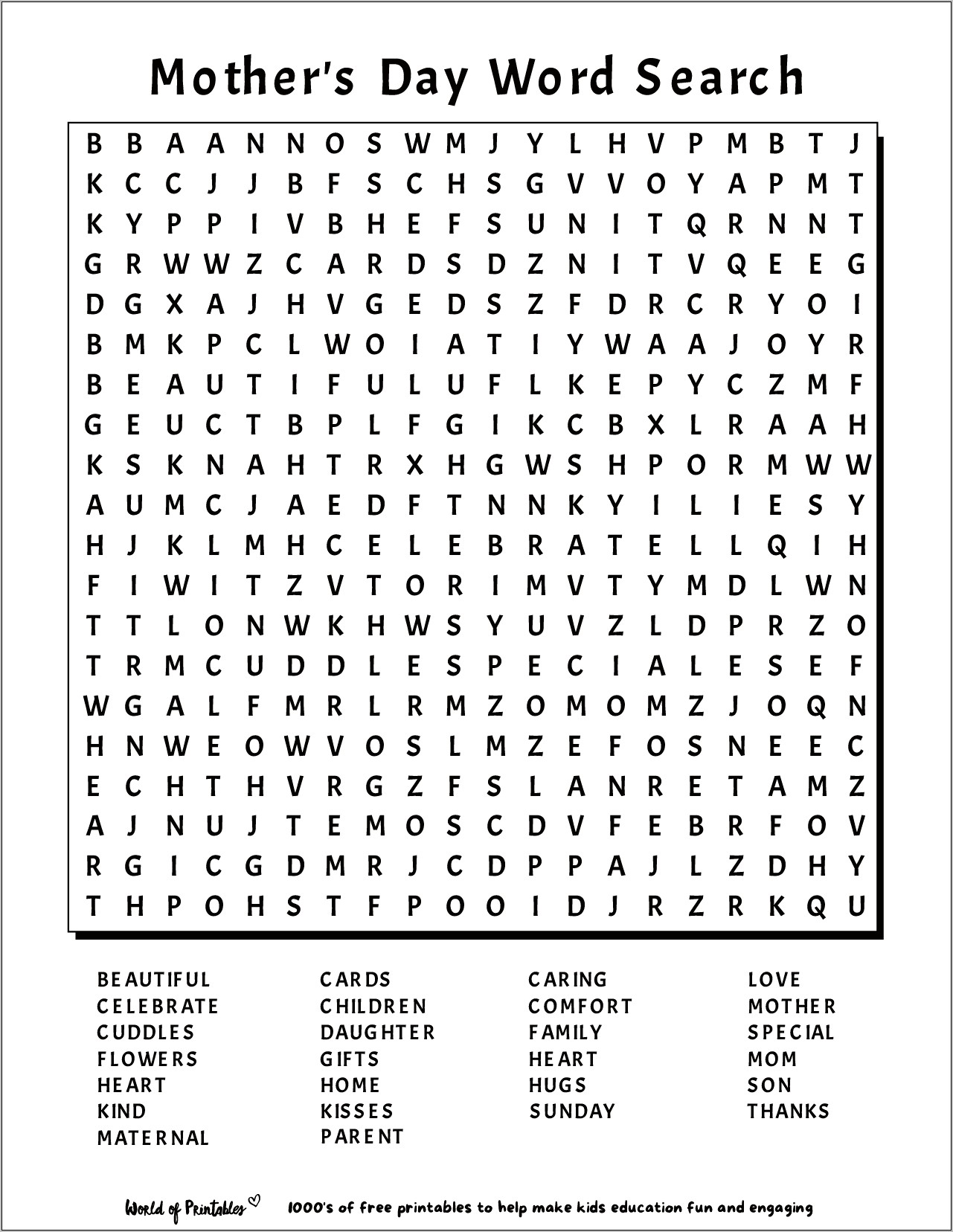 Template For Word Search Puzzle Pdf Free