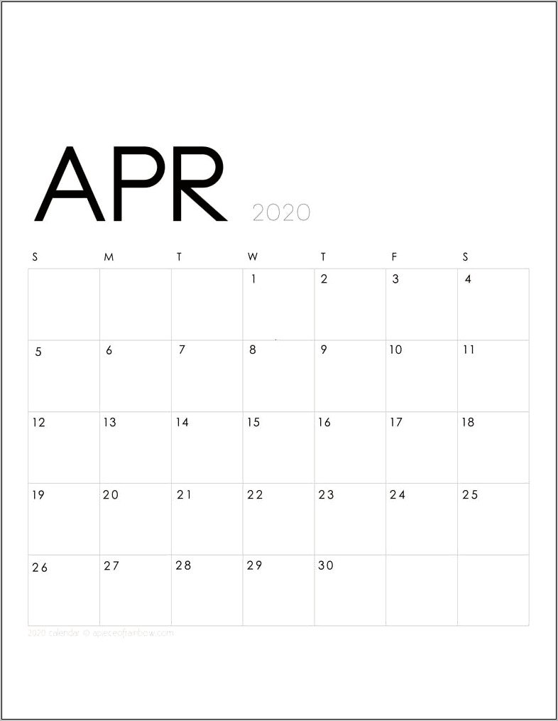 Template Free Printable Calendar 2020 Happy Planner