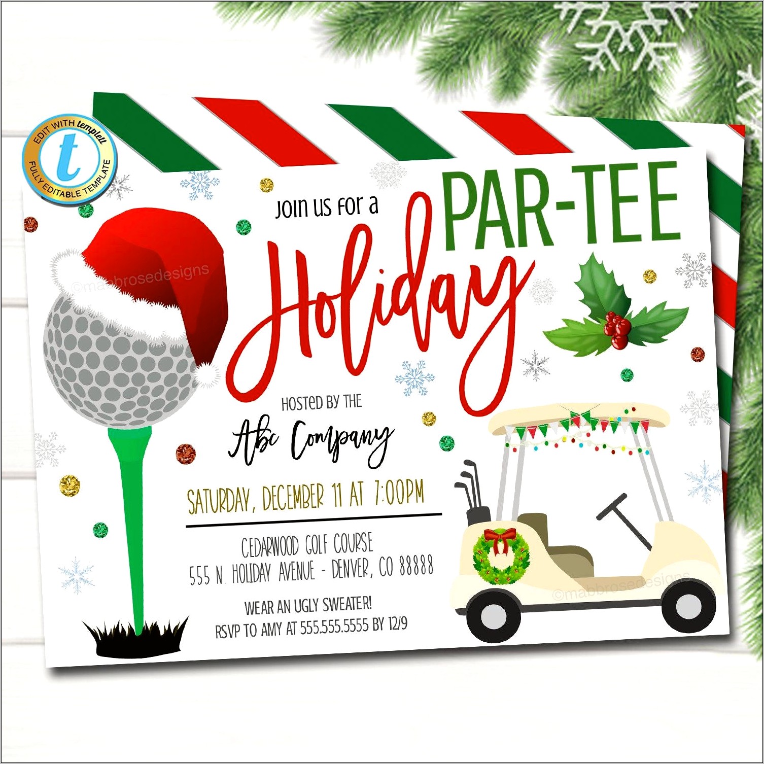 Template Invitation For Business Christmas Party Free