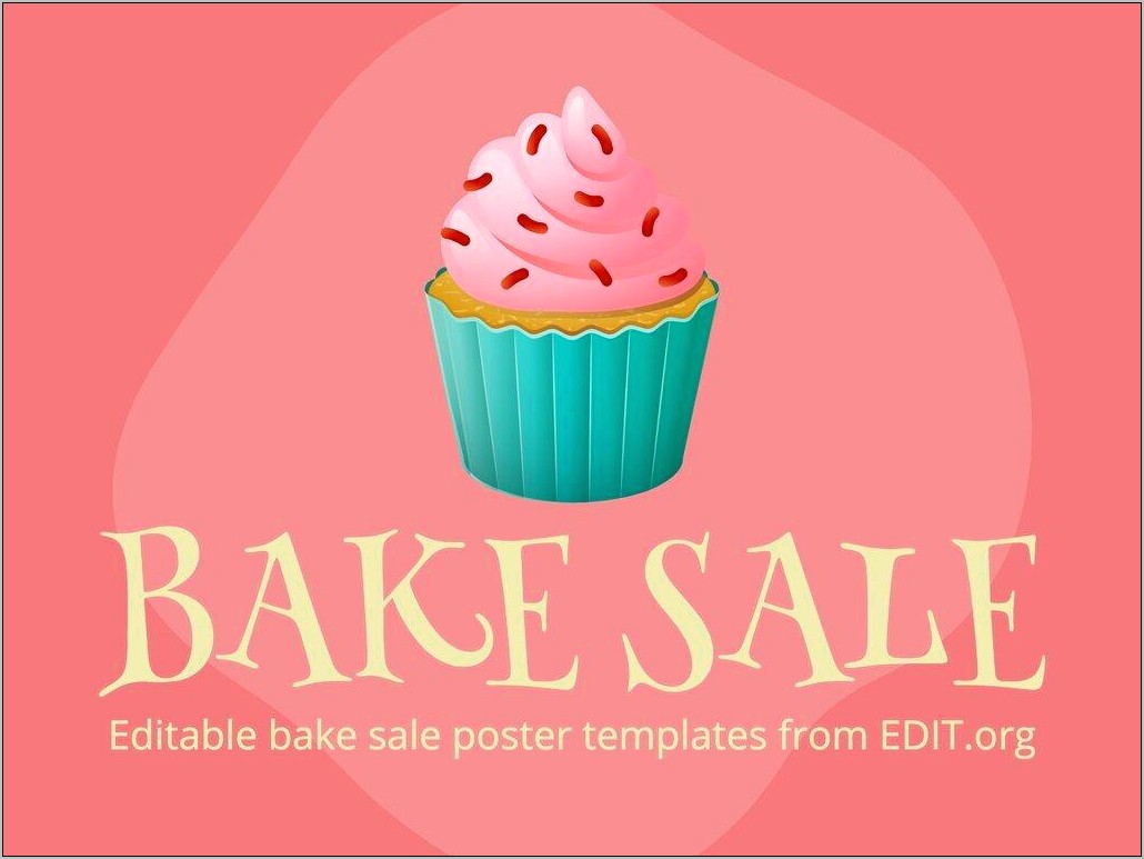 Template Posters For A Bake Sale Free