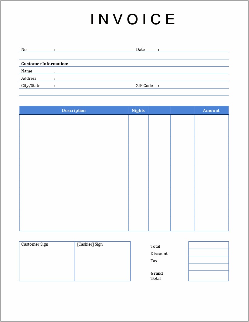 Template Word Free Download Thank You Invoice