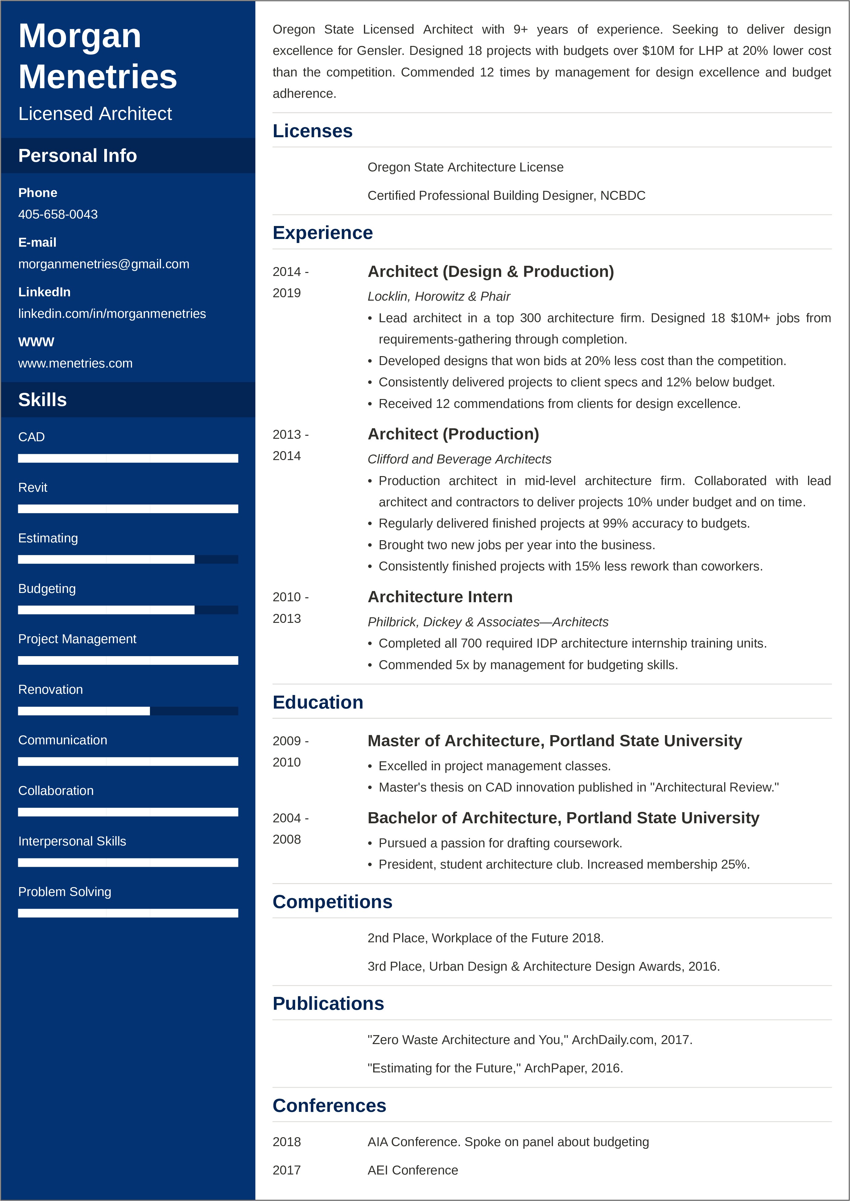 Temple Career Center Sample Resume