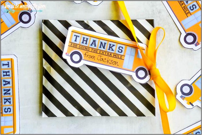 Thank You Card Bus Driver Template Free