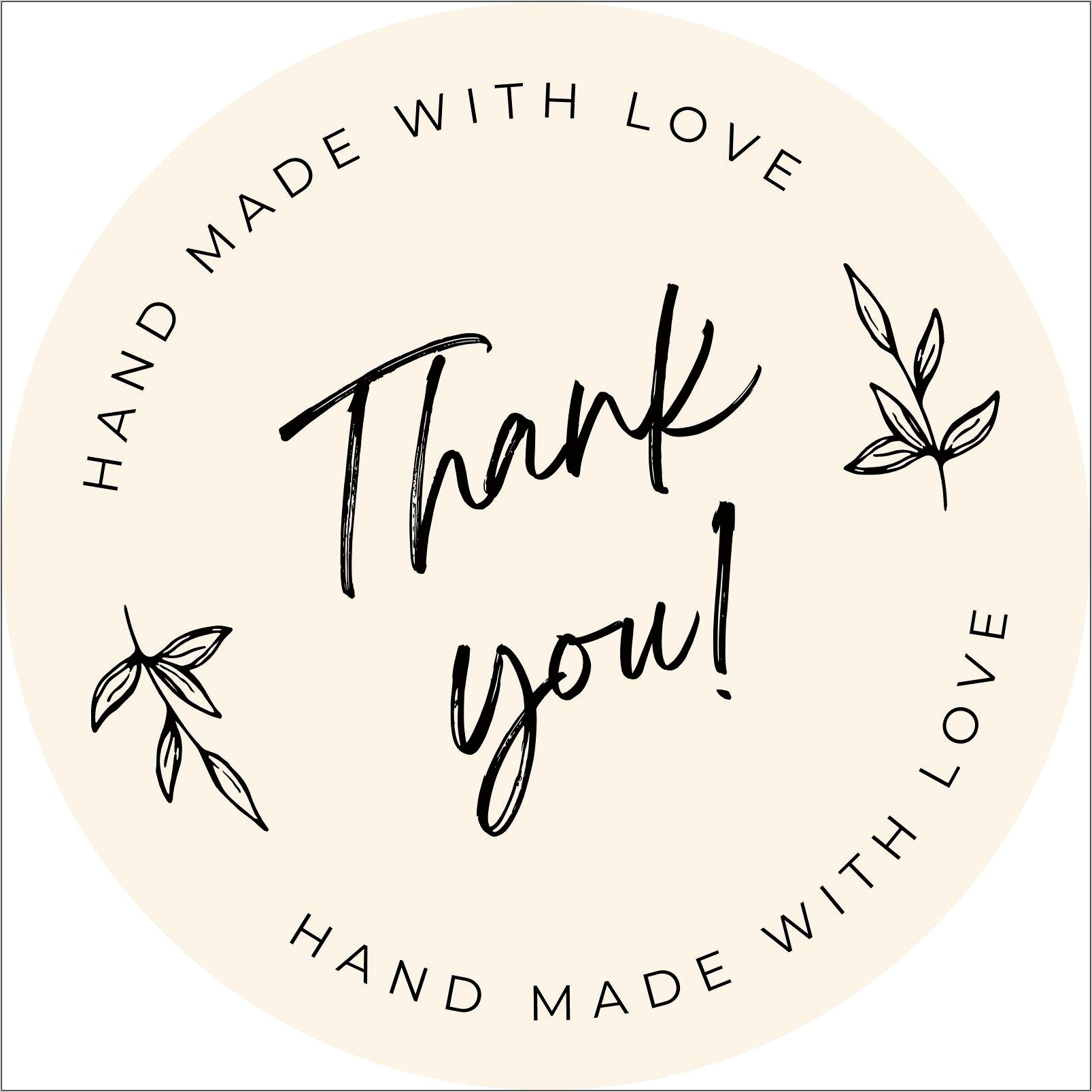 Thank You For Your Order Sticker Template Free