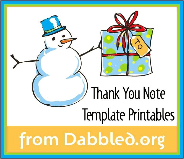 Thank You Note Kids Template Free Printout