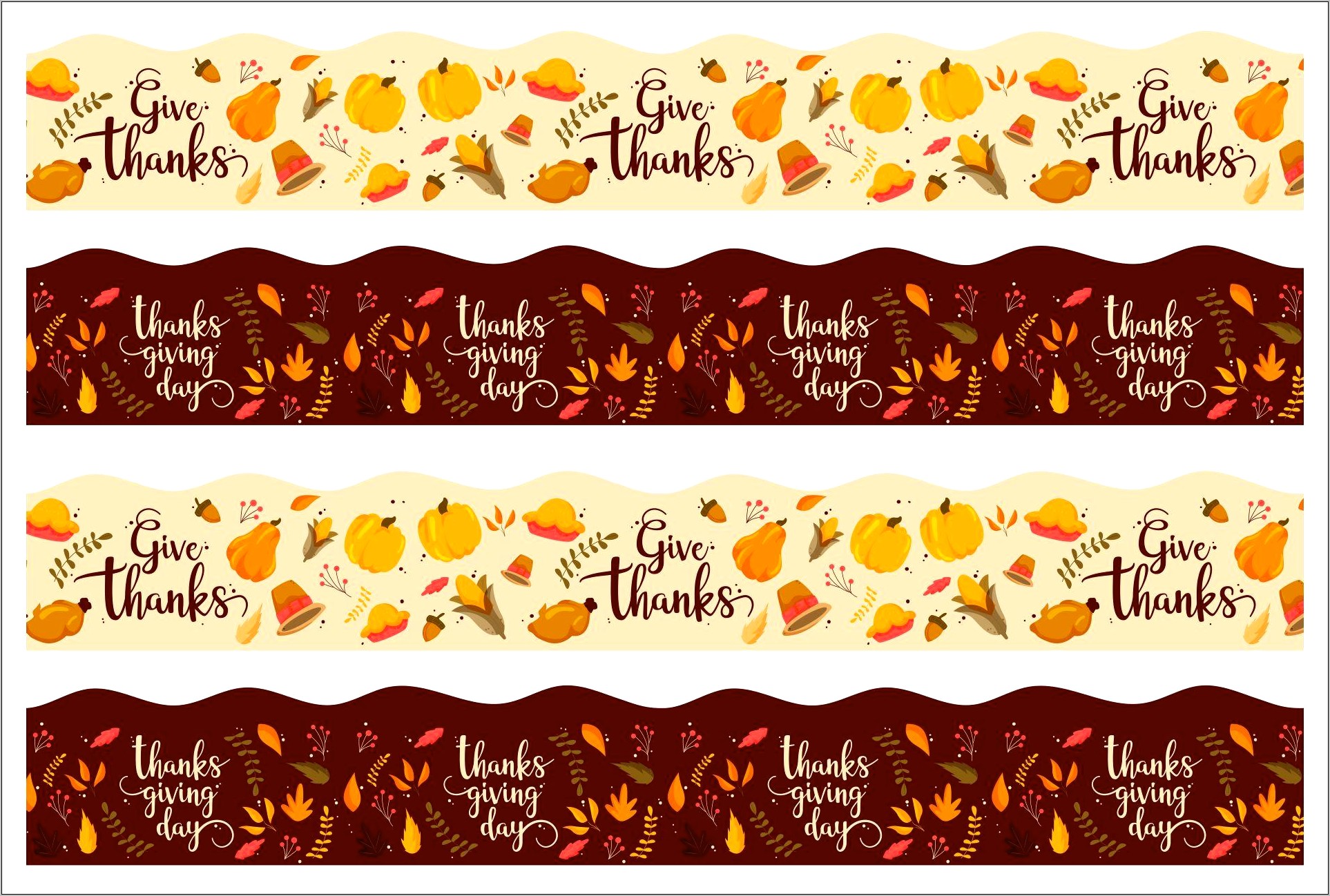 Thanksgiving Holiday Border Paper Templates Free Download