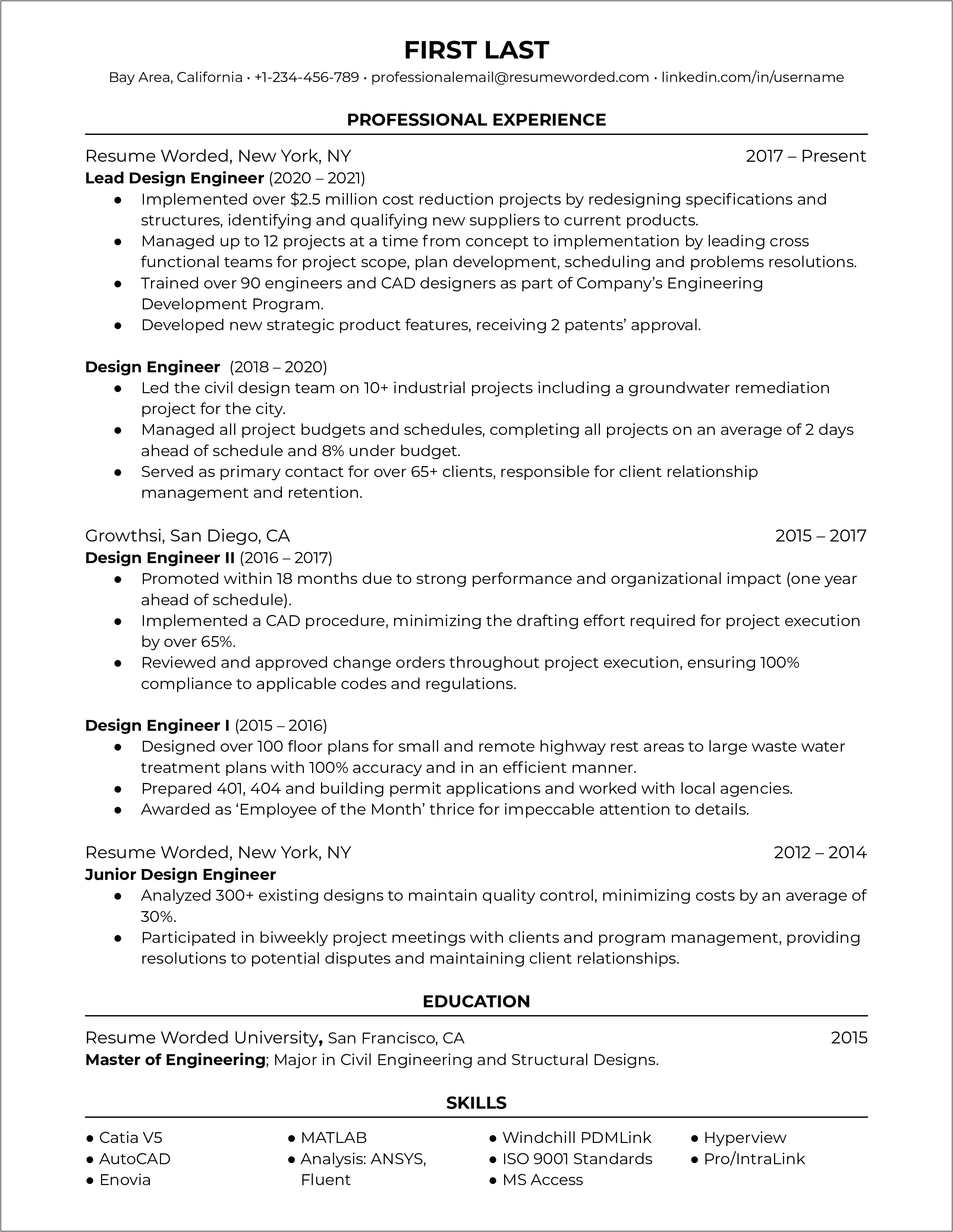 The Best Resume Desighnengineer Pdf