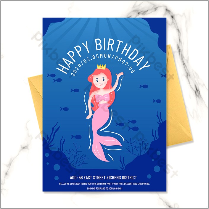 The Little Mermaid Birthday Invitations Templates Free