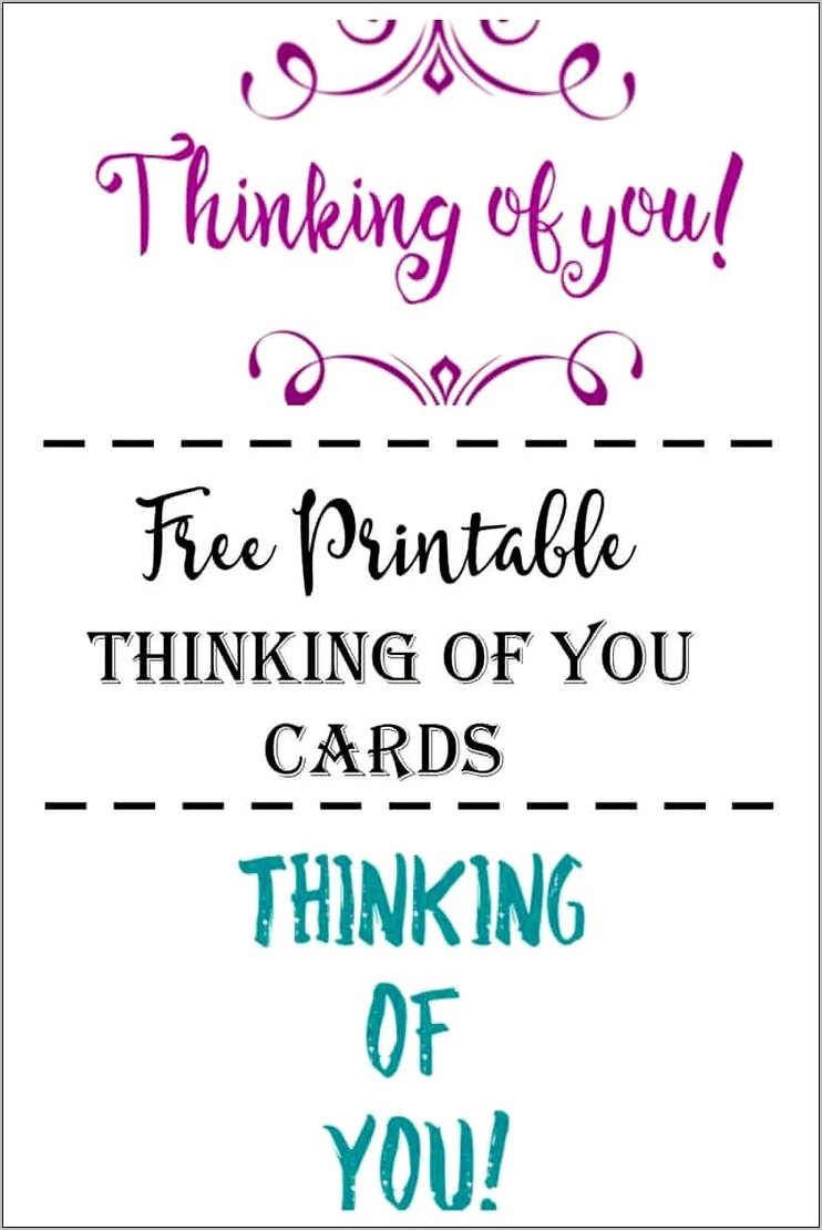 Thinking Of You Card Template Free Printable