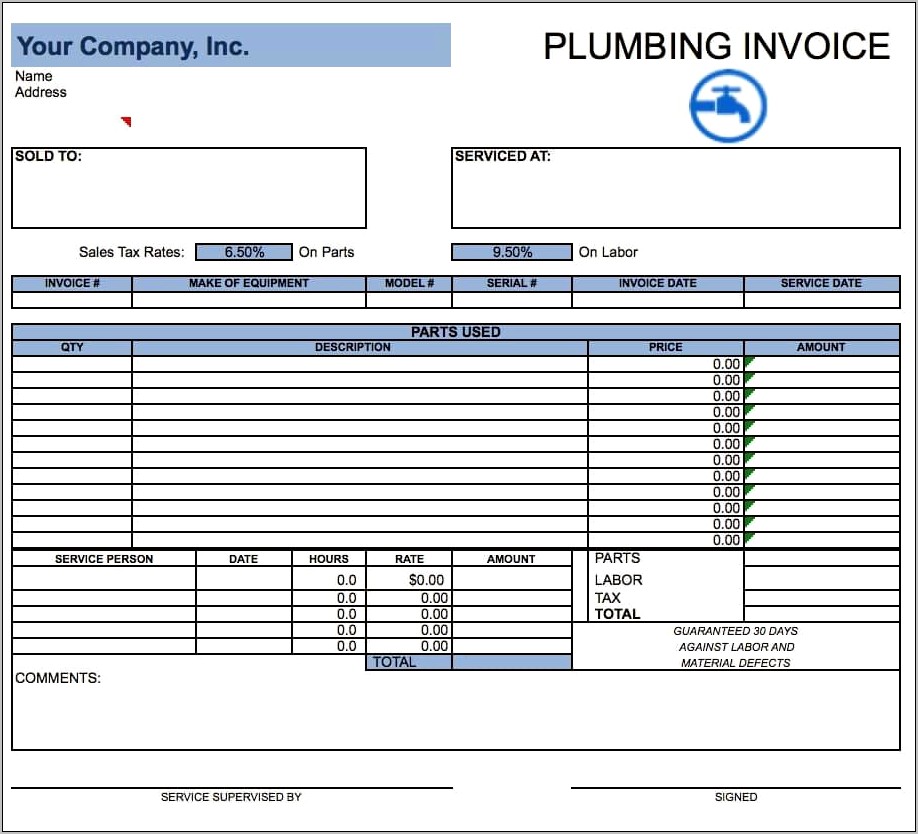 Time And Materials Invoice Template Download