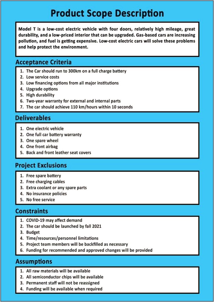 Time And Materials Scope Doc Template Free