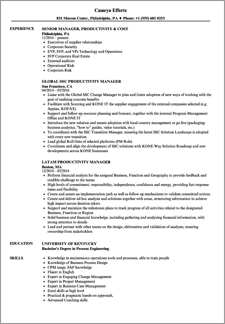 Time Management Efficiency Resume Phrases