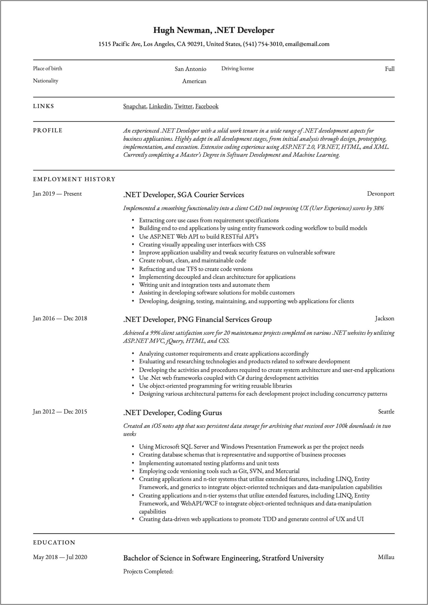 Tolerance Stack Analysis Resume Sample