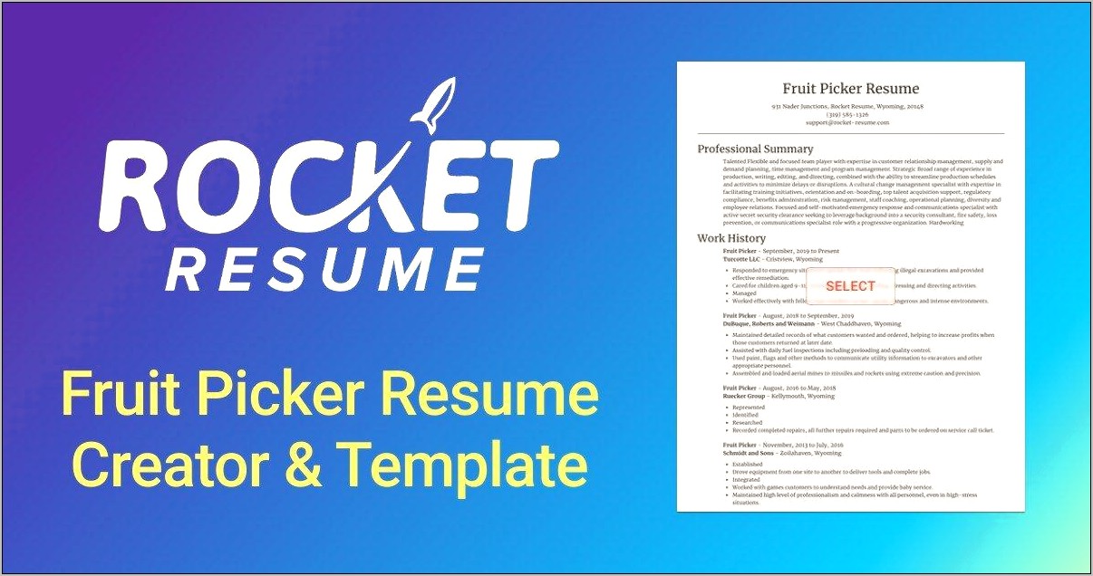 Top Resume Skills For Pickers