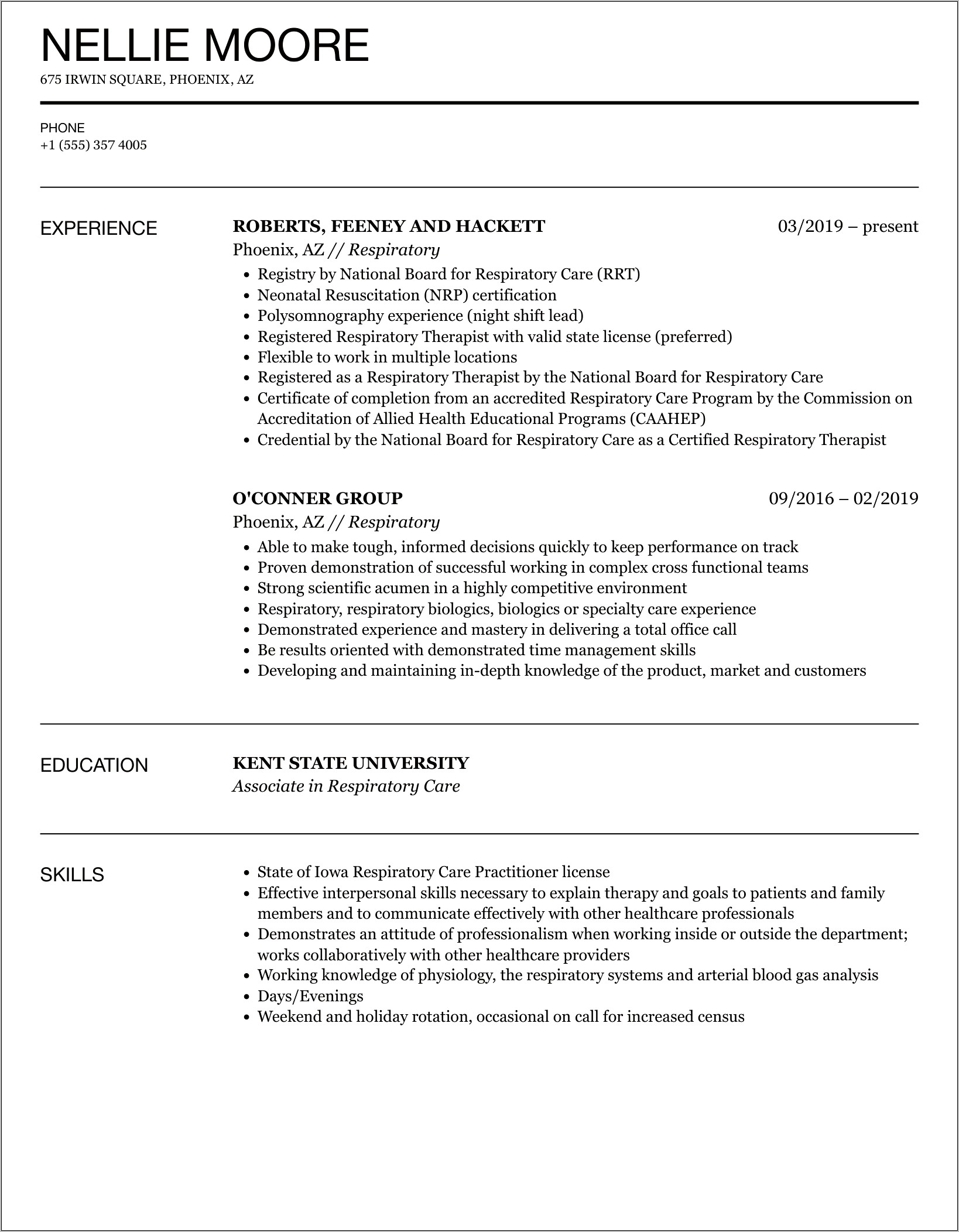 Tracheostomy Changes On Resume Example