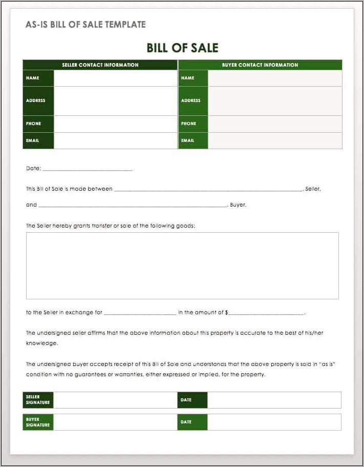 Transfer Of Ownership Of Bicycle Template Free