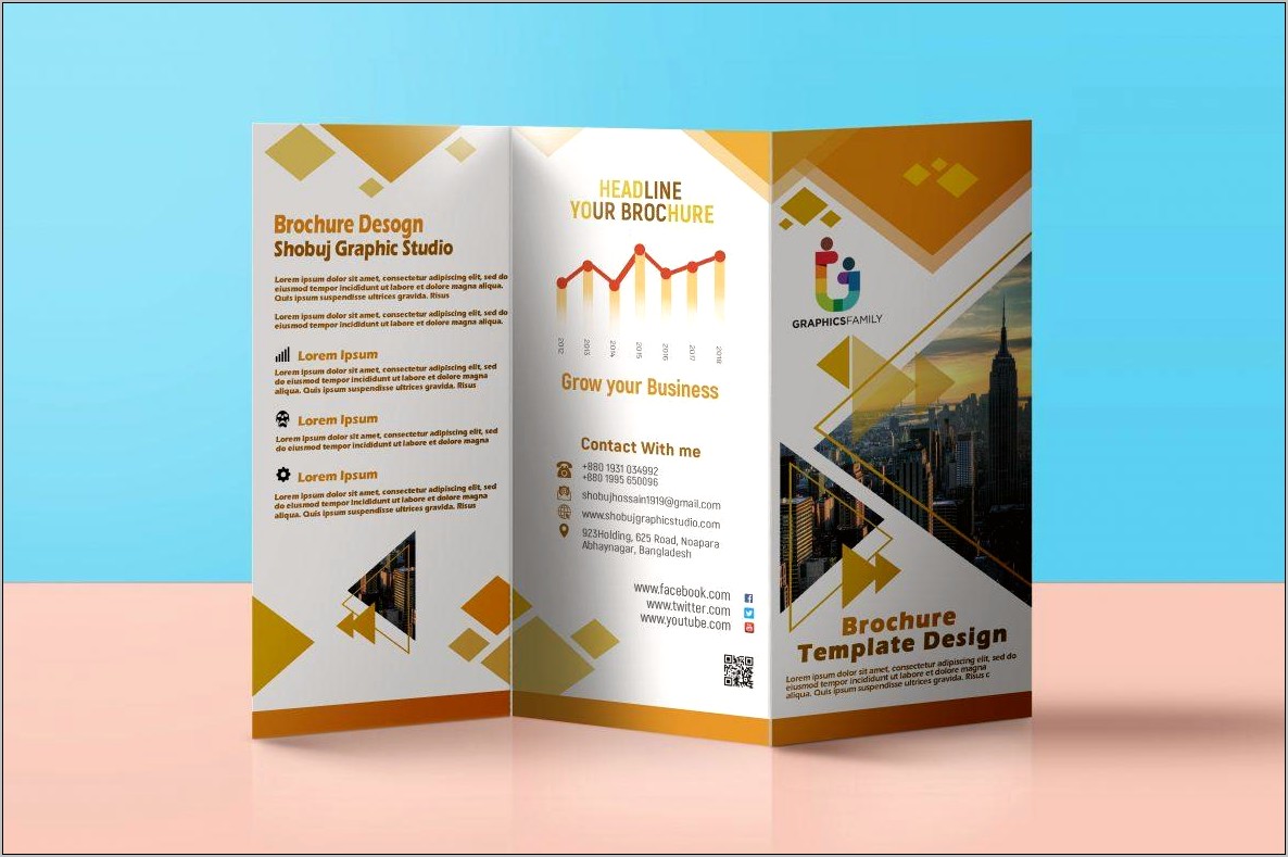 Tri Fold Brochure Psd Template Mockup Free