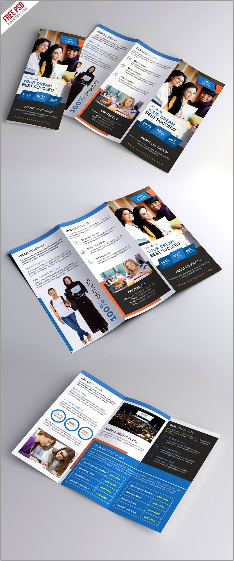 Tri Fold Brochure Psd Templates Free Download