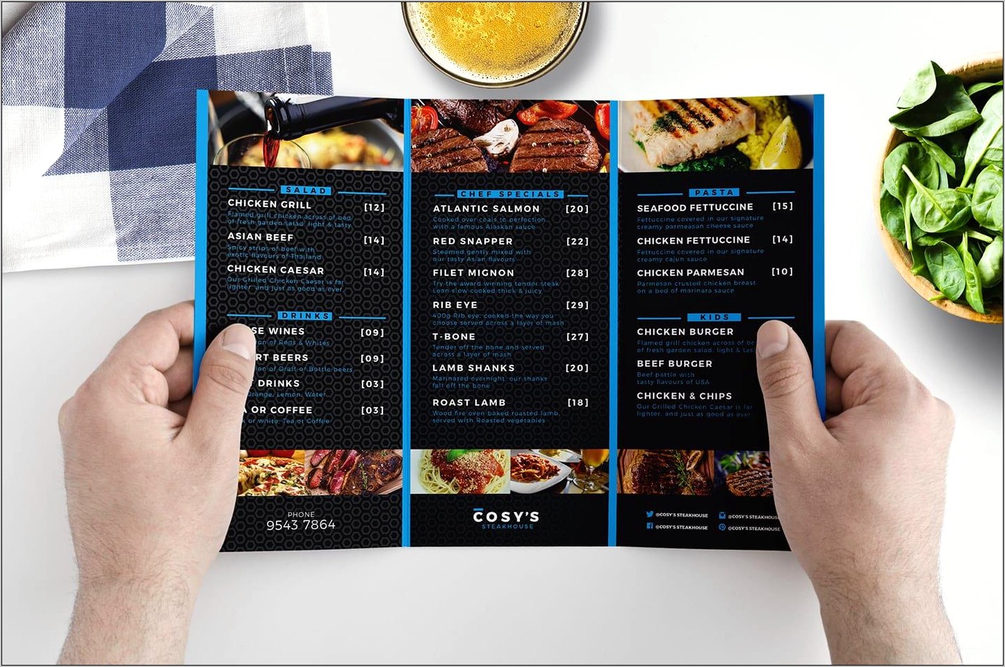 Tri Fold Take Out Menu Template Free Word