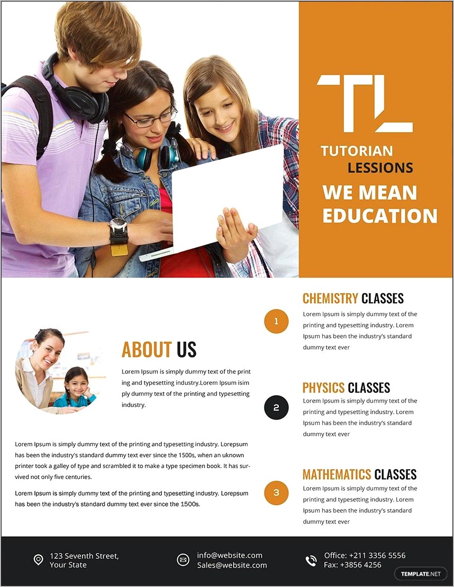 Tutoring Flyer Template Free Black And White Pdf