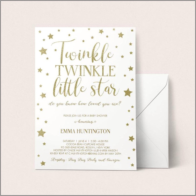 Twinkle Twinkle Little Star Baby Shower Template Free