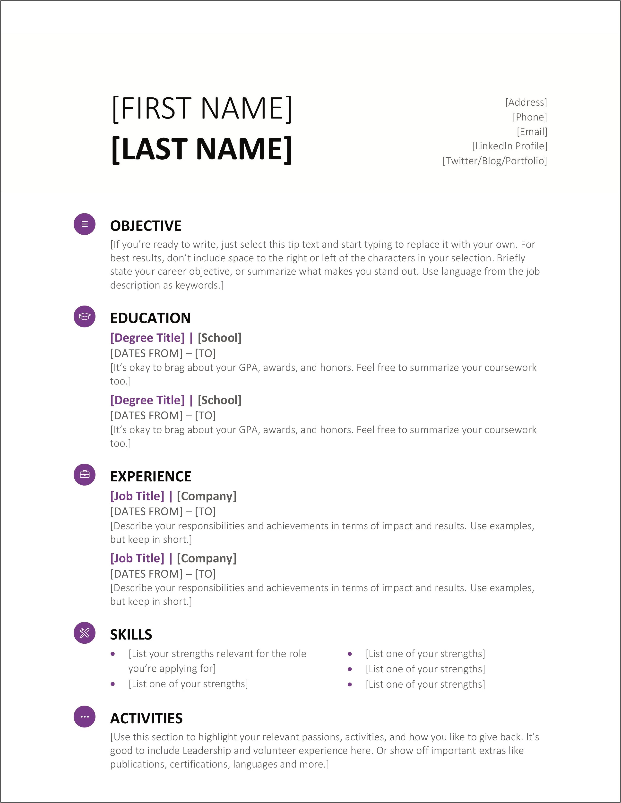 Type Your Resume Online Free