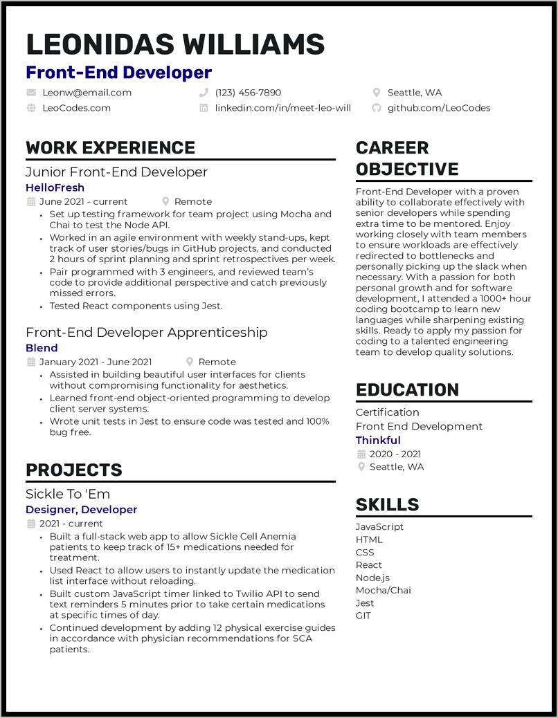 Ui Resume Examples Entry Level