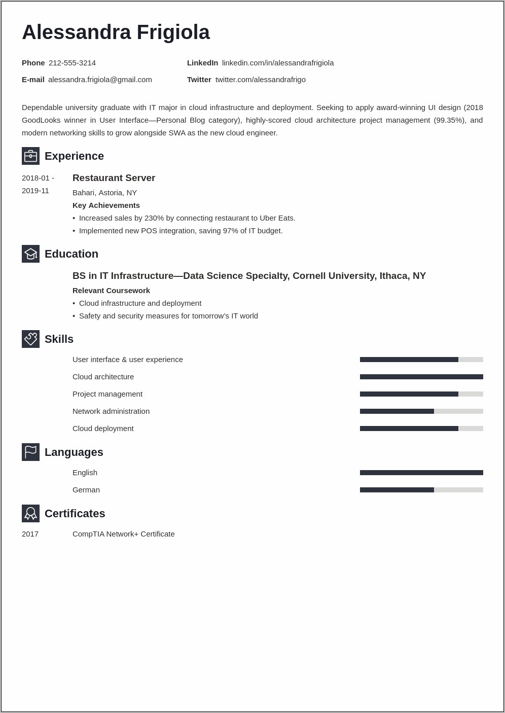 Undergraduate Resume Examples No Experience