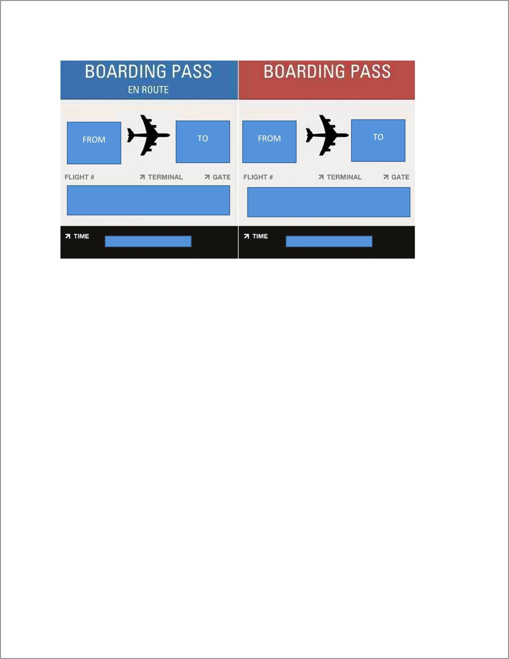 United Airlines Fake Airline Ticket Template Free