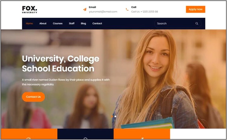 University Responsive Bootstrap Landing Template Free Download