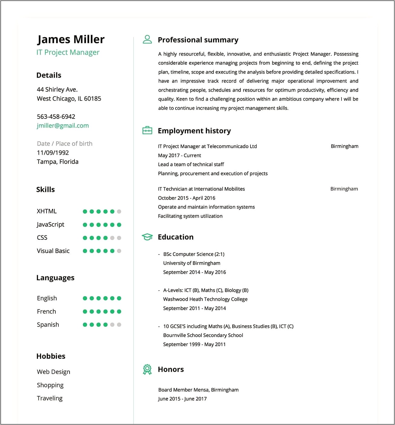 Uptowork Resume Template For Free