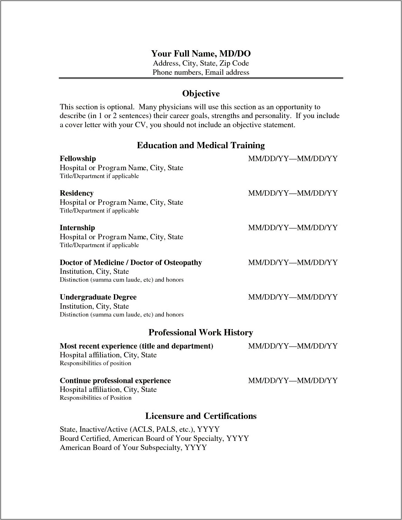 Us Residency Resume Sample Lazarevic