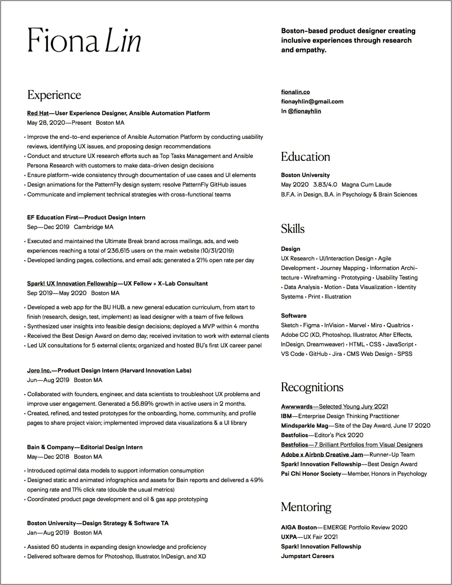 Usertester As Job In Resume