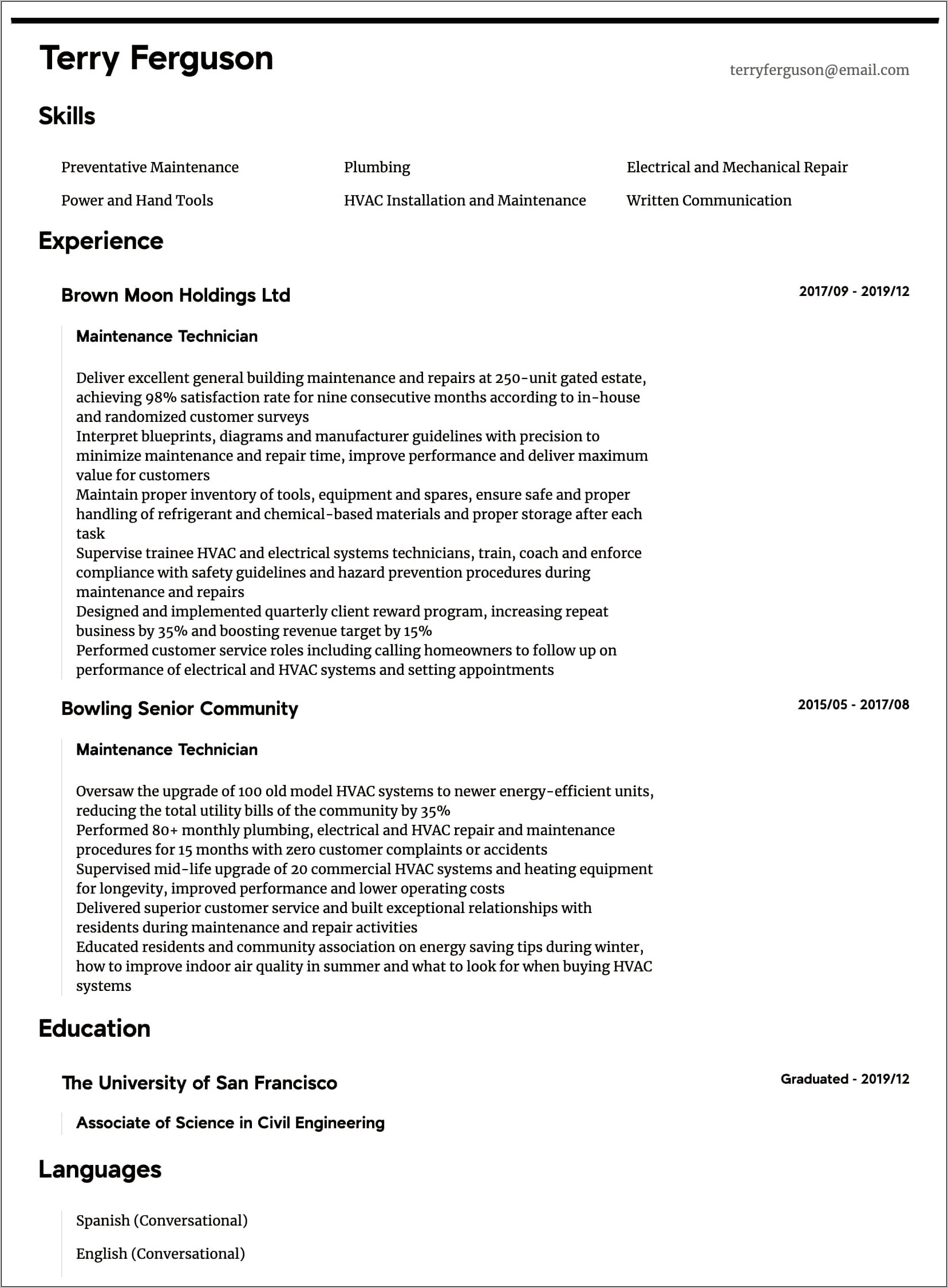 Utility Customer Service Resume Sample