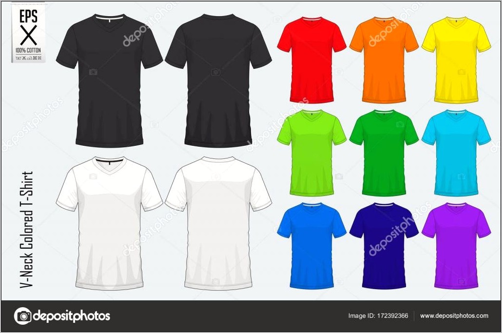 V Neck T Shirt Template Vector Free