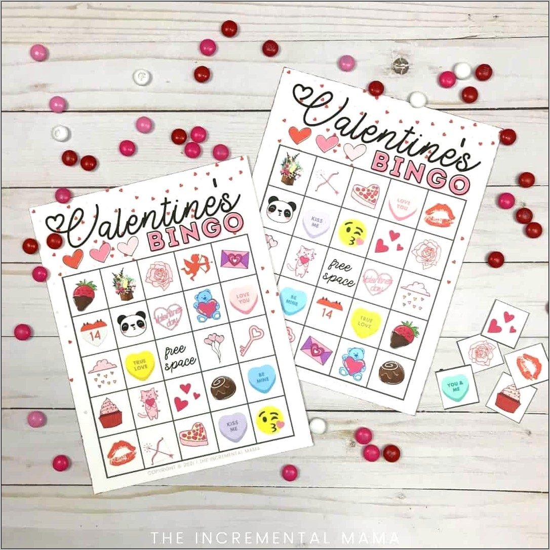 Valentine Bingo Free Template Printables Grade 4