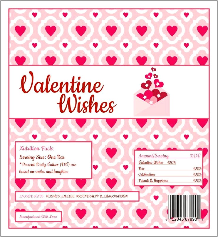 Valentine Candy Wrapper Free Template With Bible Verse